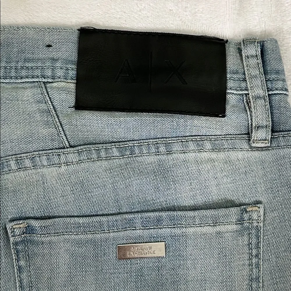 Armani Exchange Straight Leg Light Blue Jeans